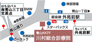 川村総合診療院への地図イラスト